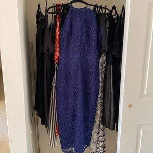 Navy halter neck dress